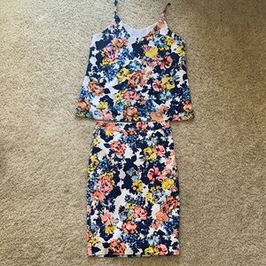 Floral Tank Top and Skirt Set